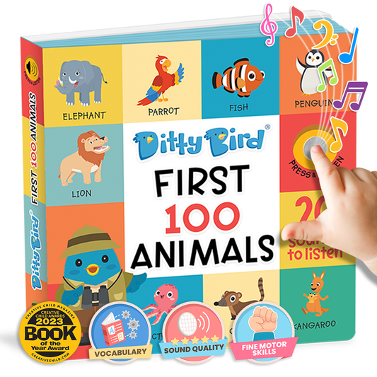 Ditty Bird Baby Book - Best toys - First 100 Animals