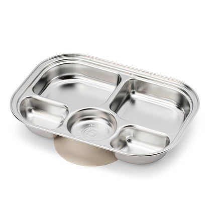 Grosmimi Stainless Steel Food Tray with 5 Compartment: With suction