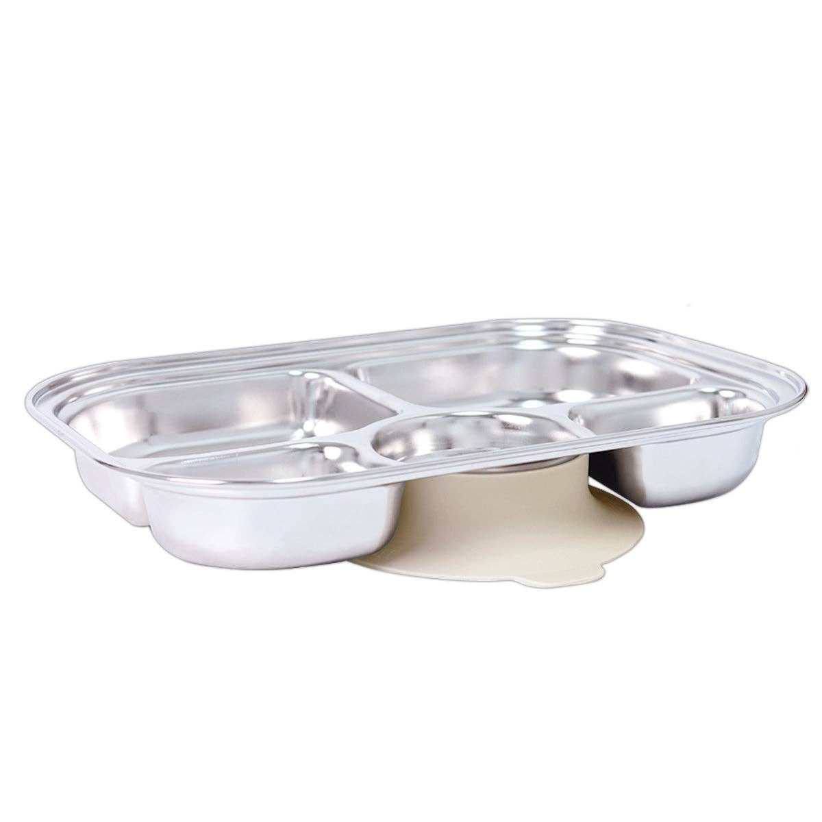 Grosmimi Stainless Steel Food Tray with 5 Compartment: With suction