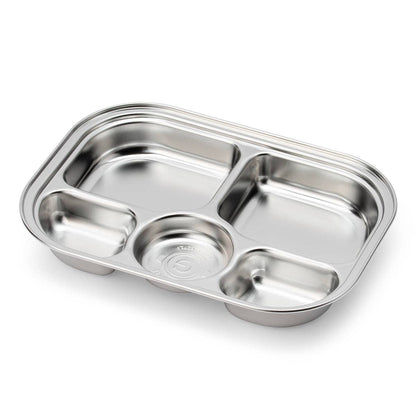 Grosmimi Stainless Steel Food Tray with 5 Compartment: With suction